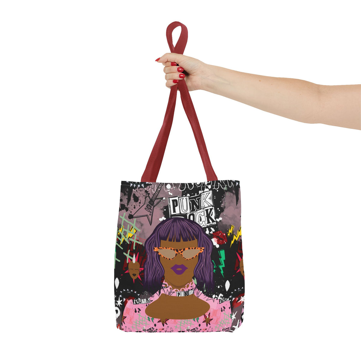Anum in Punk and Pink Punkitude Two-Sided Design Tote Bag (AOP)