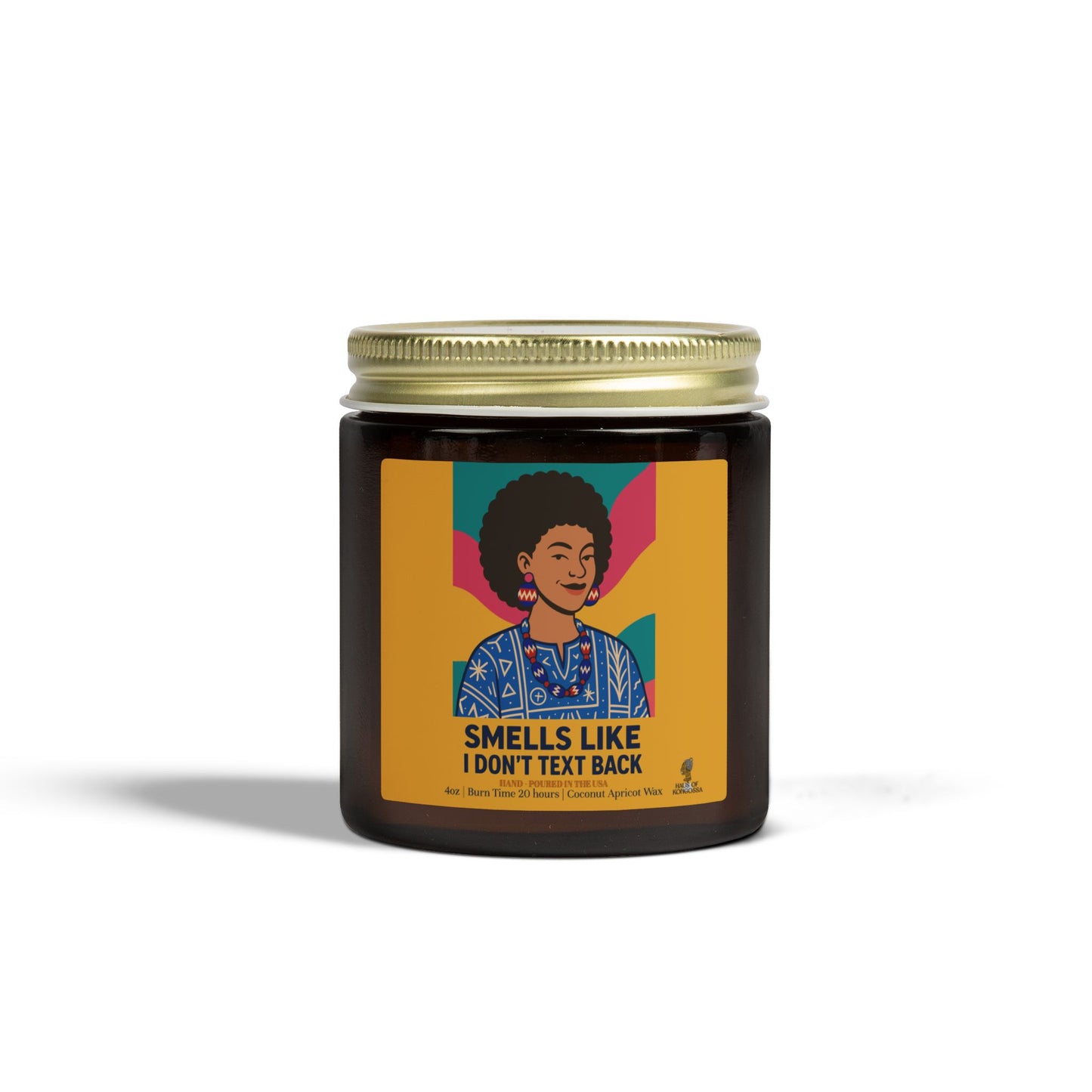 Colorful Smells like I don't text back Funny Coconut Apricot Wax Scented Candles, Afrocentric Candle,Home Fragrance Decor, Aromatherapy Gift, Relaxation Candle