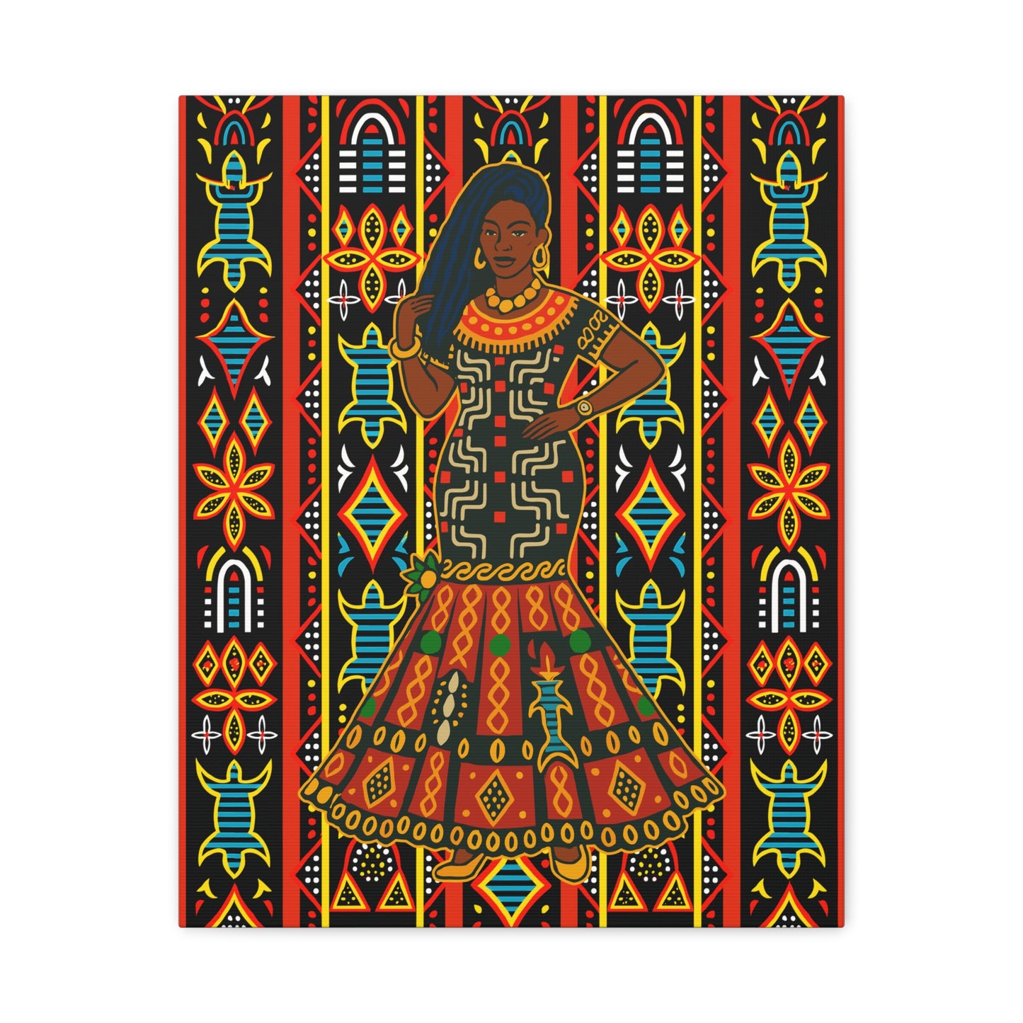 Toghu Queen Matte Canvas Print, Afrocentric Wall Decor, Matte Canvas, Unique Office Art, Modern African Art Print, Stylish Home Decor