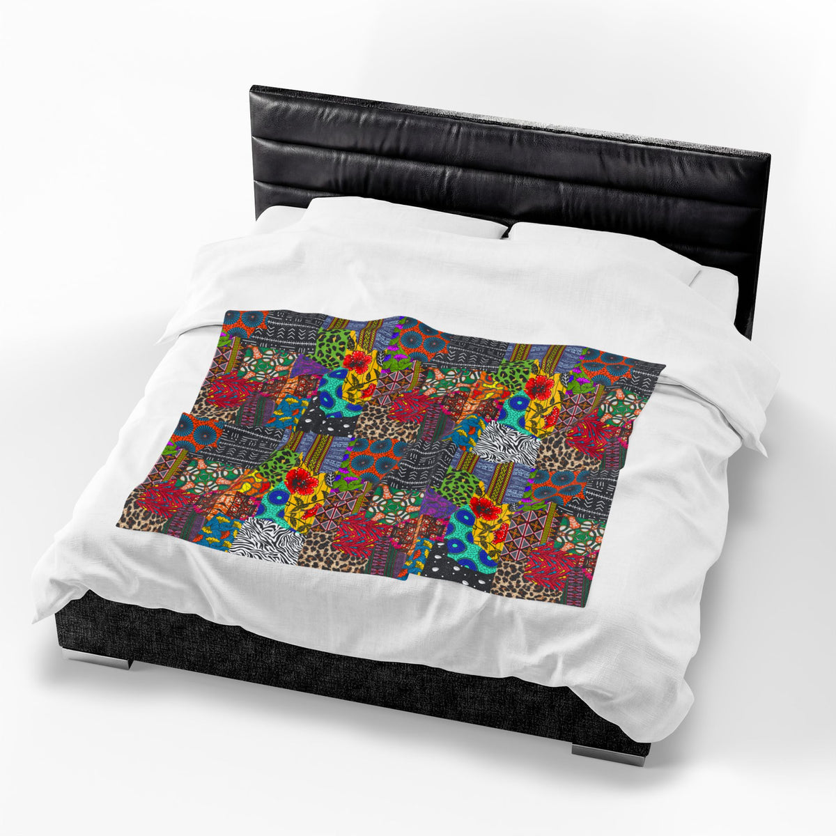 Afrik Quilt African Print Velveteen Plush Blanket