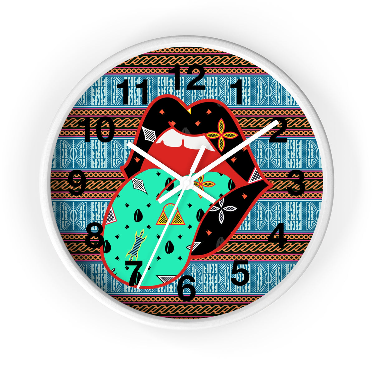 Lipsie Wood Wall Clock, Lipsie 10" x 10", Silent AA Battery, Indoor Use!
