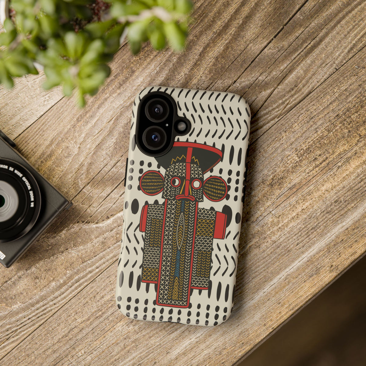 Elephant Mask Phone Case, African Art Design, Stylish Protective Cover for Samsung and iPhone, Unique Accessory, Gift Idea