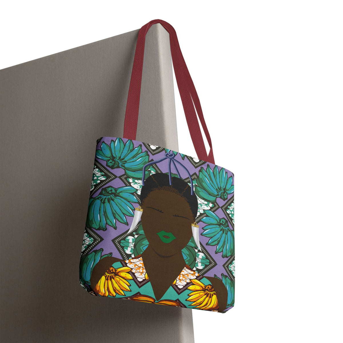 Havana Banana(Sand and Chocolate) on Green Banana Two-Sided Design AOP Tote Bag
