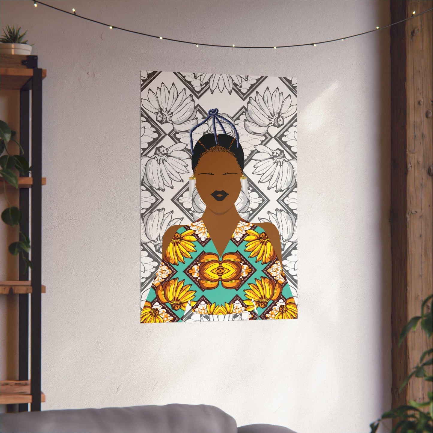 Havana Banana on White Bananas Premium Matte Vertical Posters