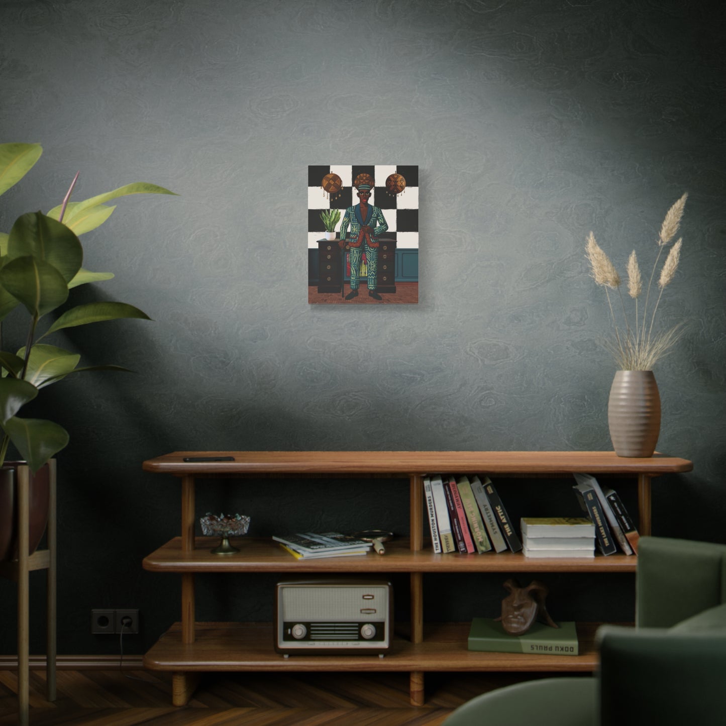 Matte Canvas Print, Afrocentric Wall Decor, He's Home Cultural Art, Unique Office Art, Modern African Art Print, Stylish Home Decor, Stretched, 1.25"