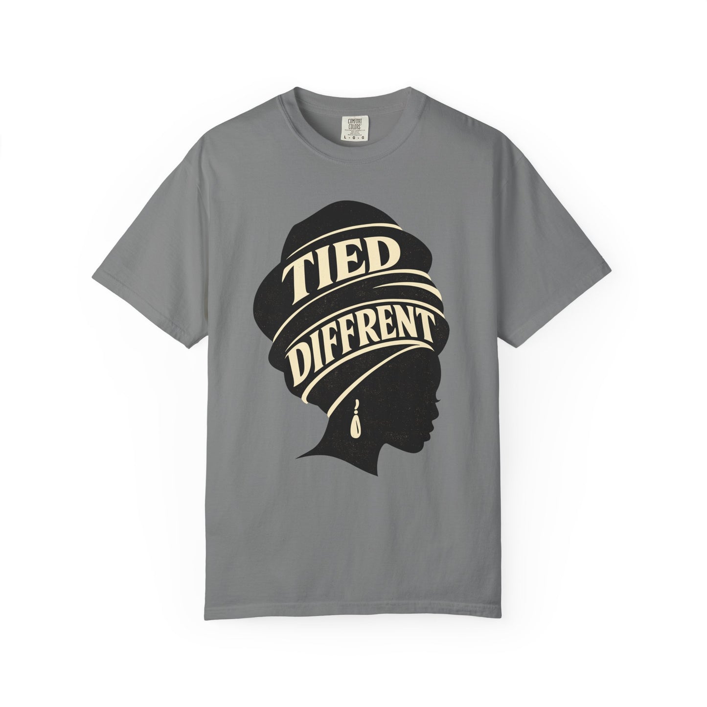 Tied Different headwrap silhouette Unisex Garment-Dyed T-shirt
