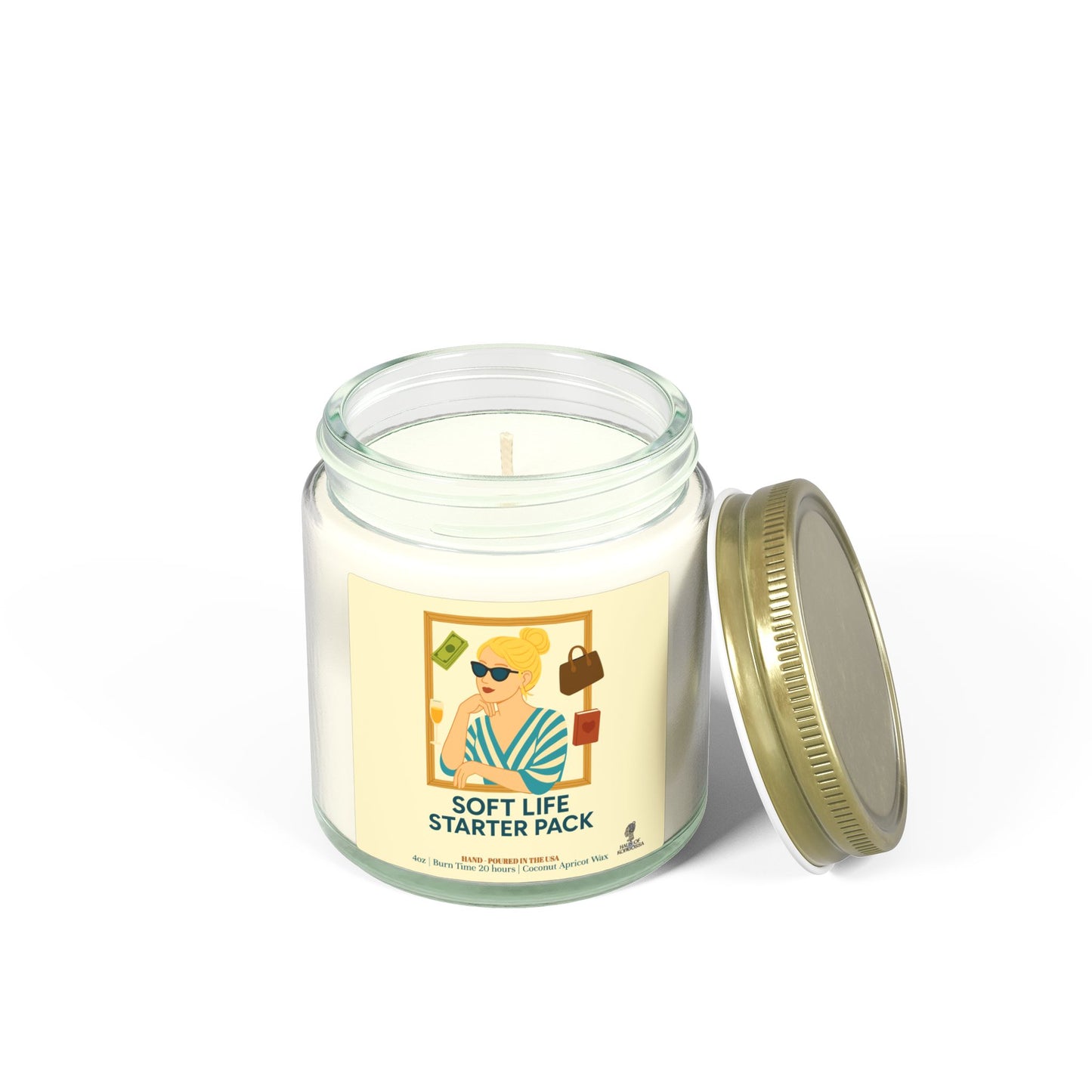Soft Life Starter Pack Coconut Apricot Wax Scented Candles, Home Fragrance Decor, Aromatherapy Gift, Relaxation Candle