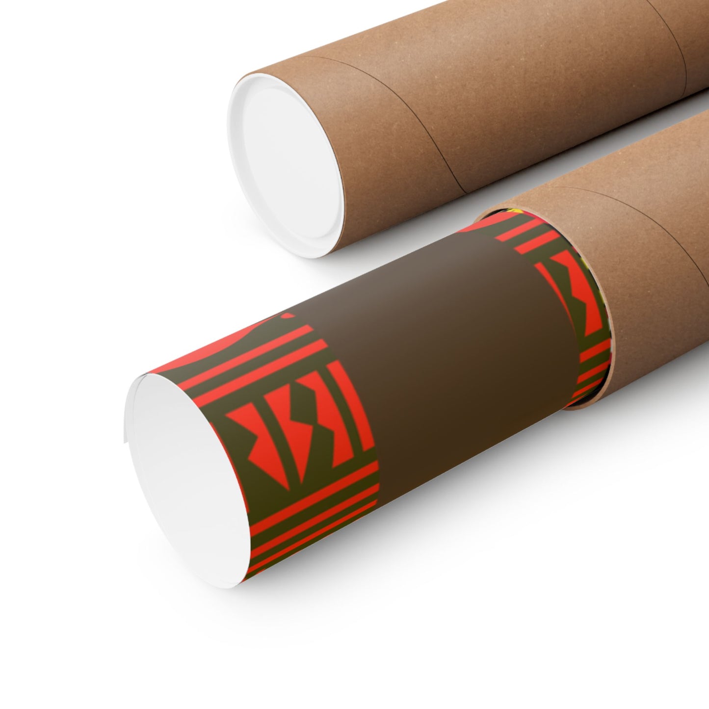 Pascale (Chocolate) in Yellow Toghu on Red Ndop Backdrop Premium Matte Vertical Posters