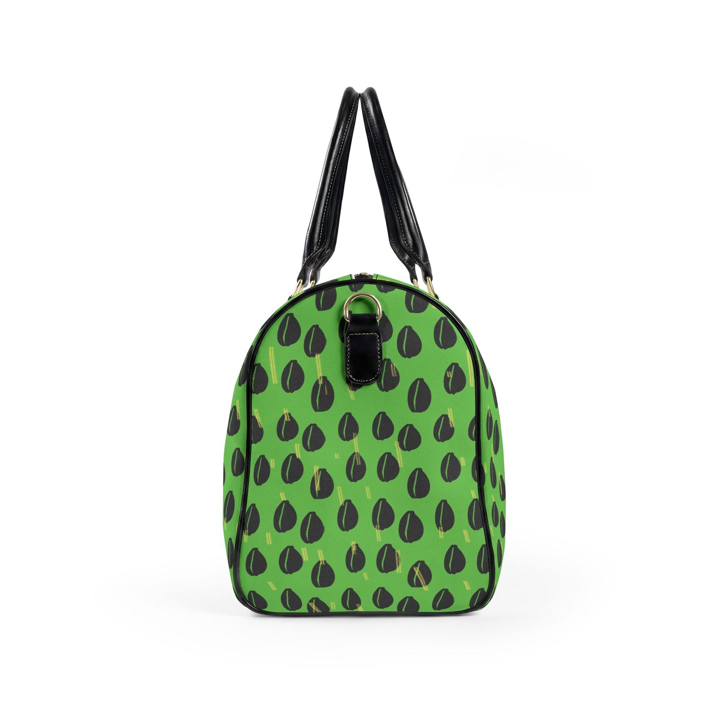 NEW Cowries on Green print Vegan Leather Travel Bag