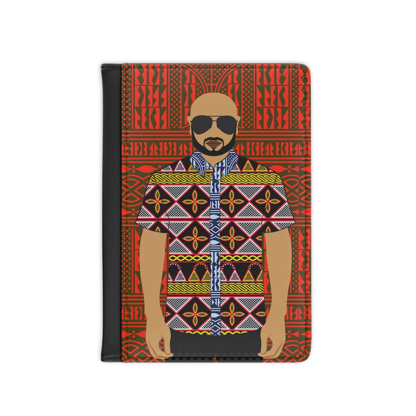 Le Monsieur Sand) in Yellow Toghu - Red Ndop BG - Passport Cover