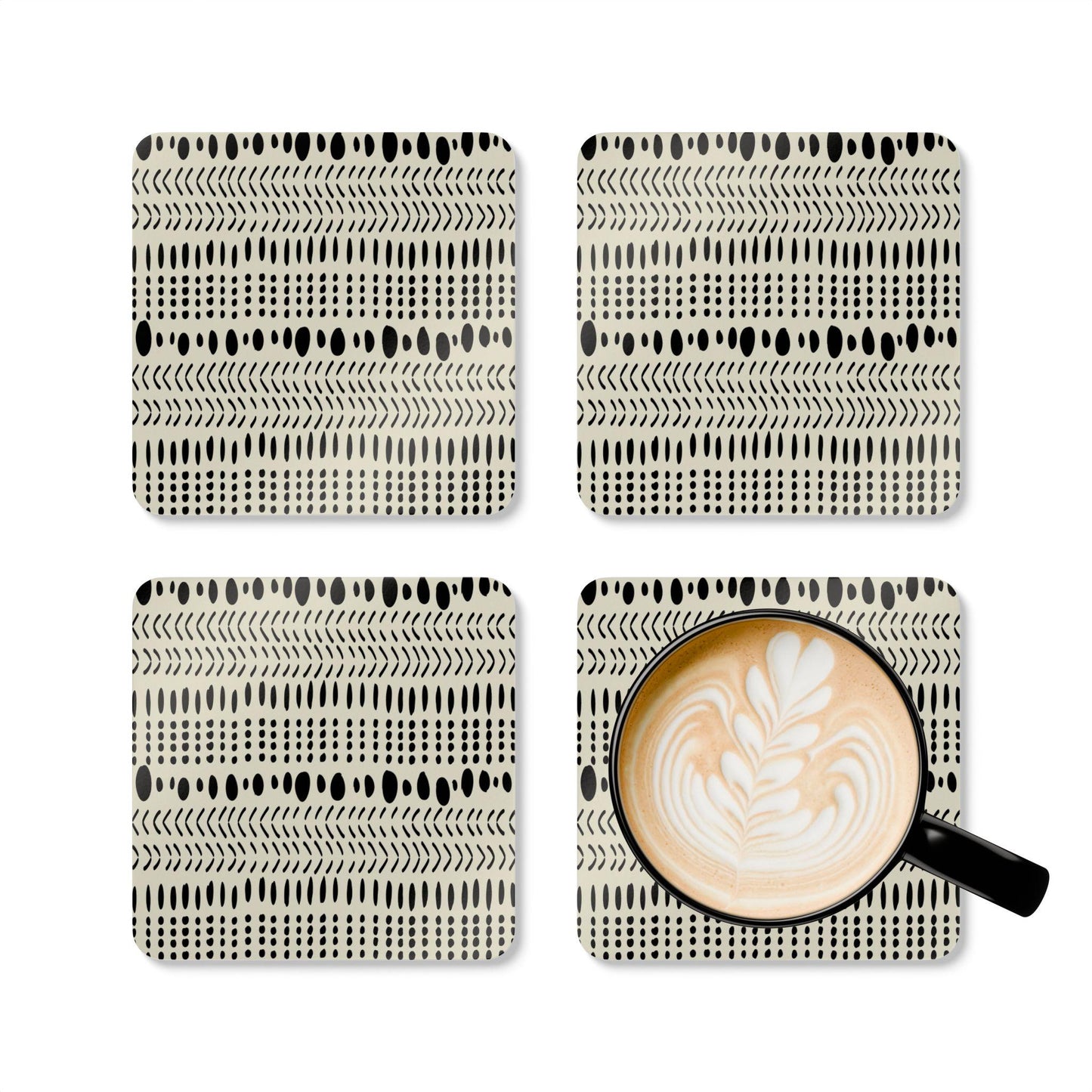 African Print Coasters, Corkwood Coaster Sets, Glossy MDF Set, 3 Designs Available,  Perfect Gift for Mother's Day