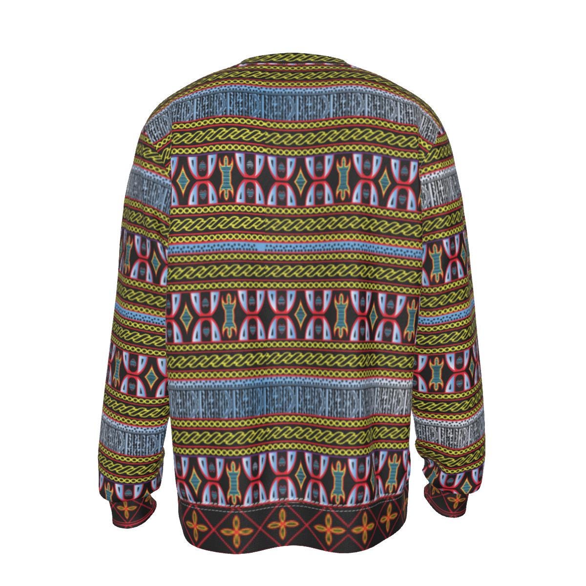 Fulani Blues Print Sweatshirt: Cameroon Ndop Toghu Design