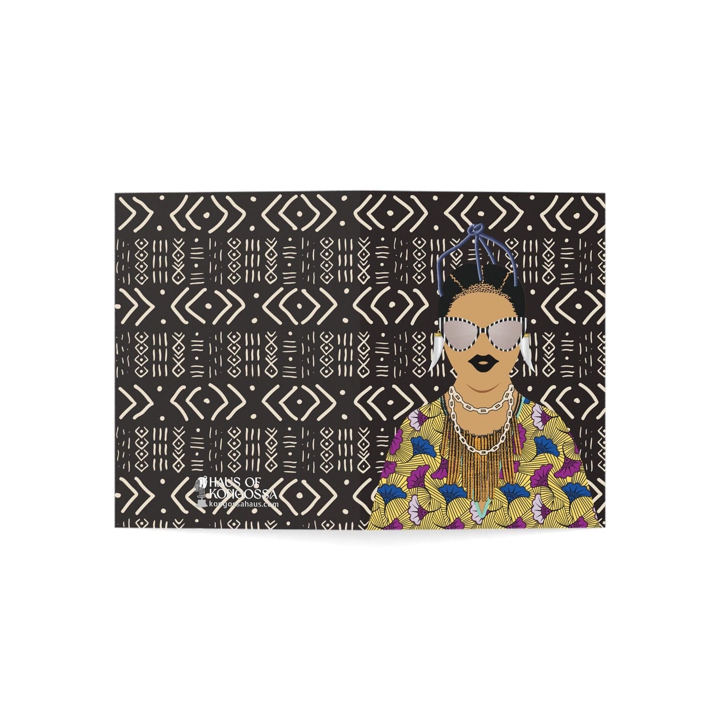 Floral Mudcloth African Greeting Cards (4.6x6.25, 10pc)