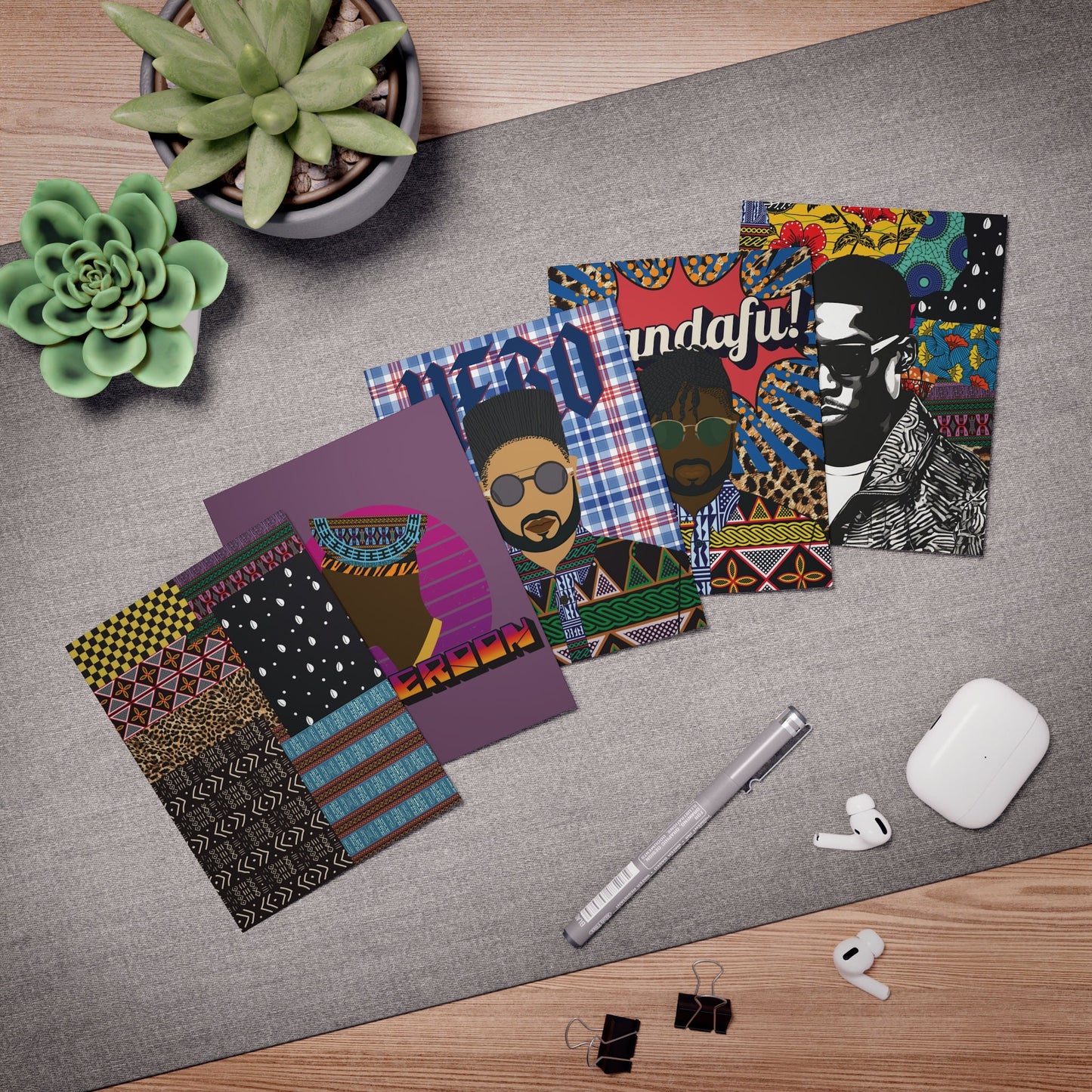 Dem Boyz Greeting Cards - 5-Pack with Multiple Designs