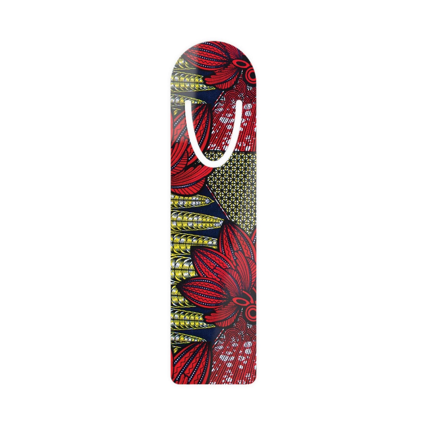 African Ankara Floral Bookmark, Aluminum Page Marker