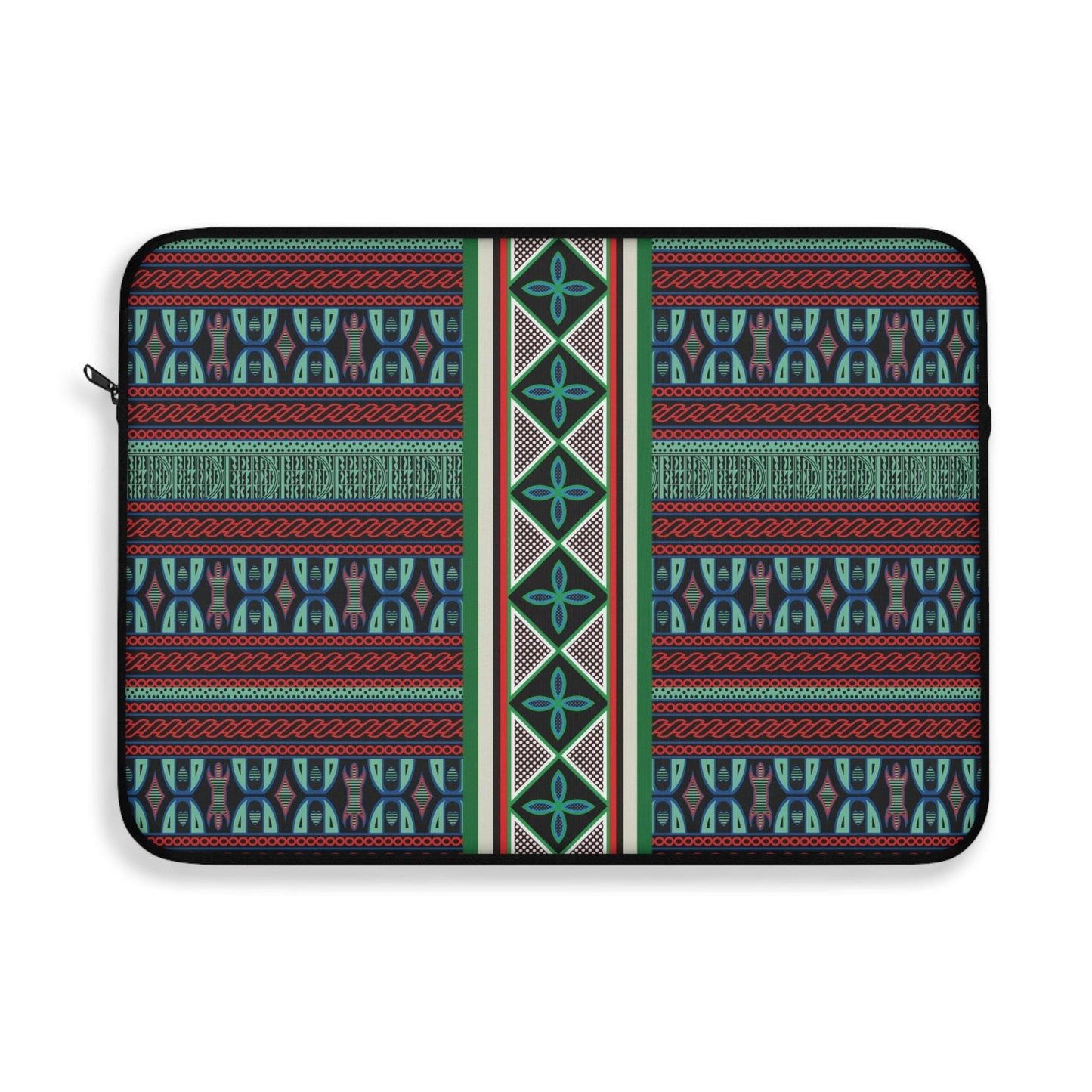 Aqua Red Toghu with Strip Laptop Sleeve - Front Print, Pro Macbook Air Sleeve
