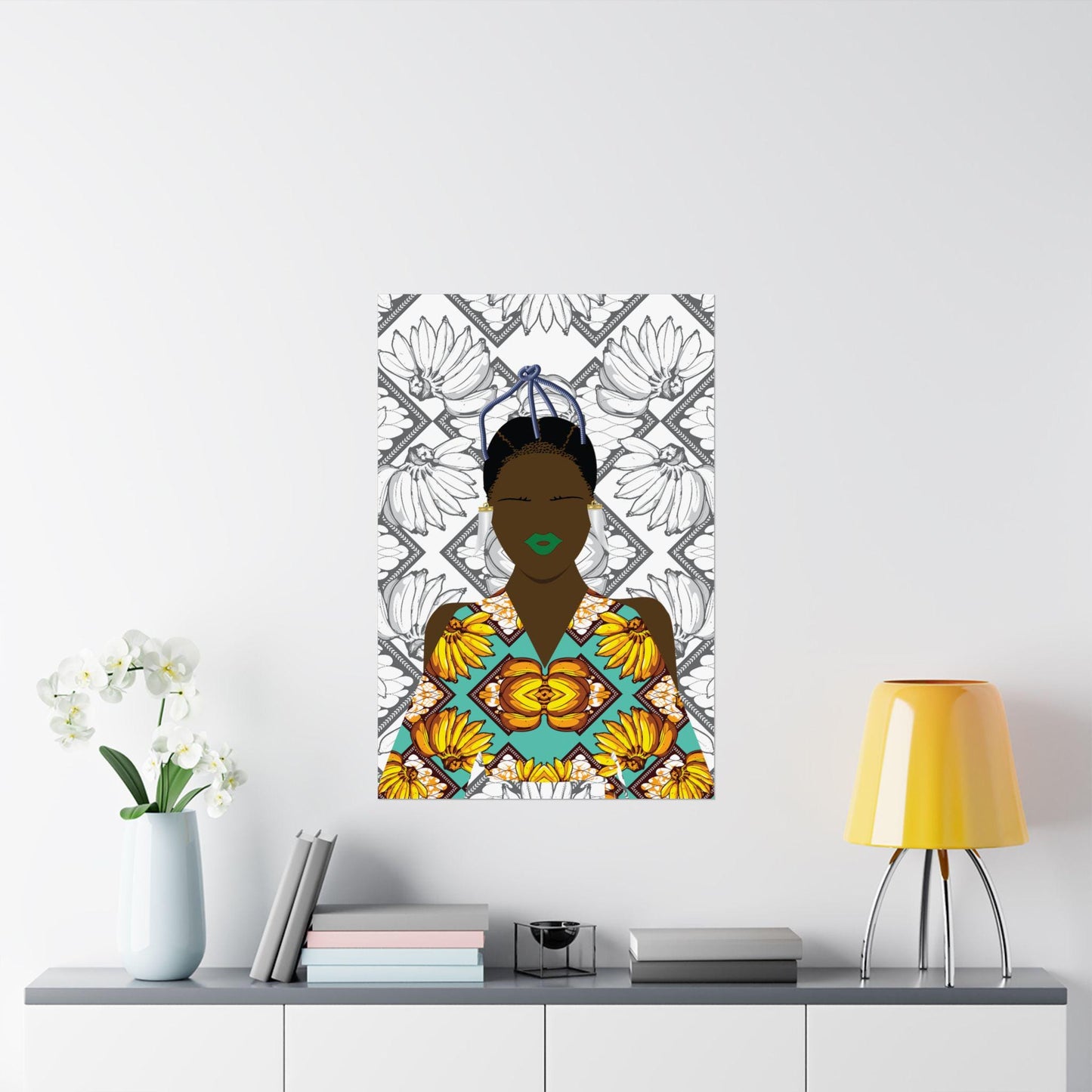 Havana Banana on White Bananas Premium Matte Vertical Posters