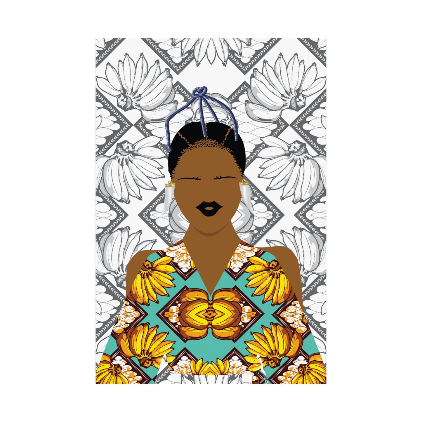 Havana Banana on White Bananas Premium Matte Vertical Posters