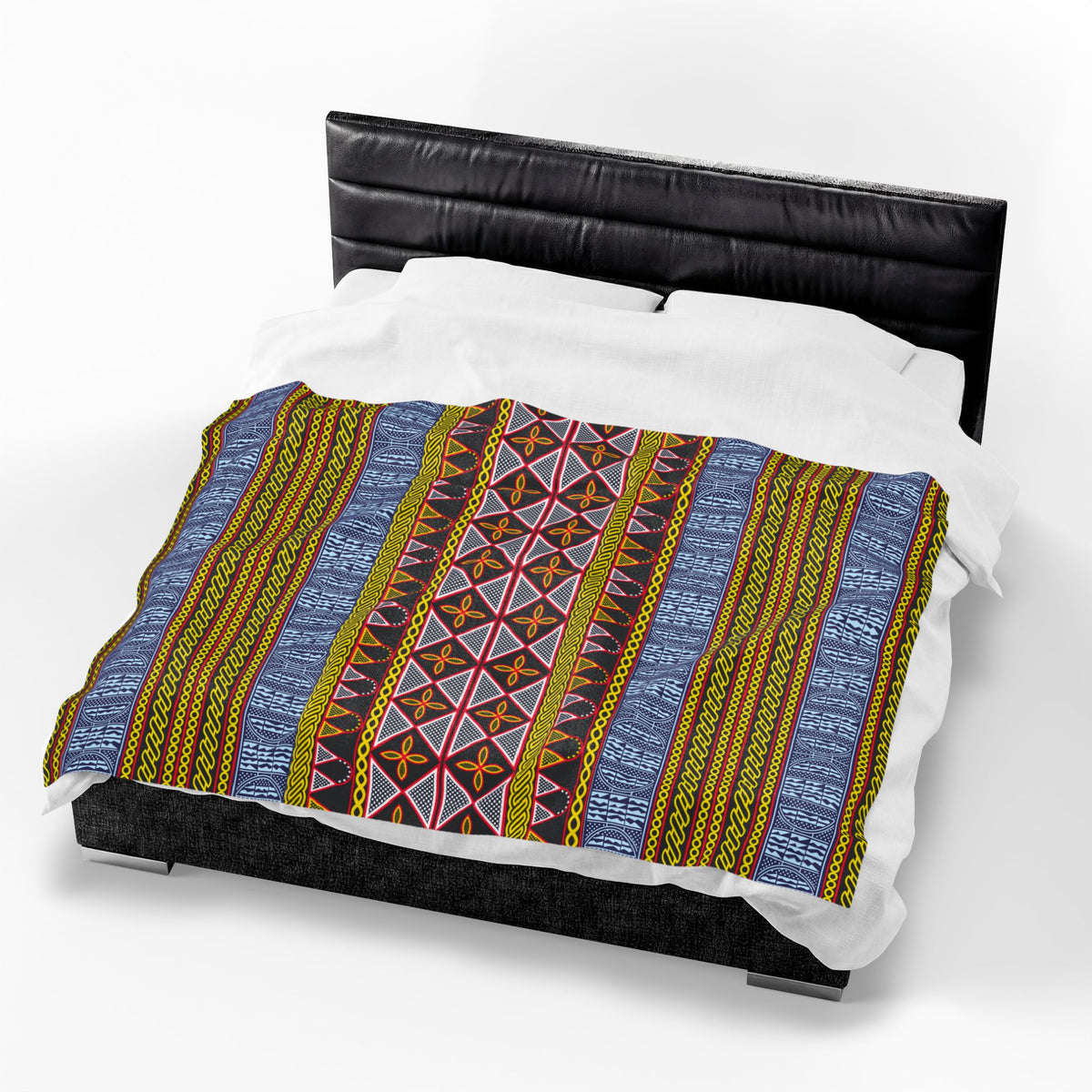 Ndop - Toghu African Print Re-Mixed Velveteen Plush Blanket