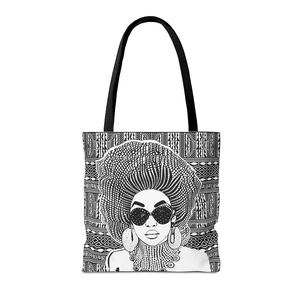 Madame Headtie(BW) on BW Ndop Tote AOP Tote Bag