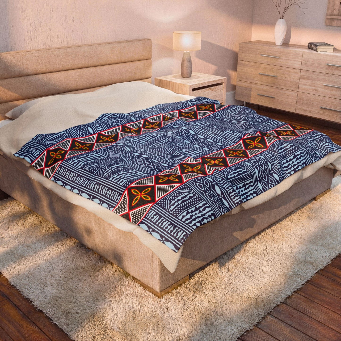 Ndop - Toghu Mixed Velveteen Plush Blanket