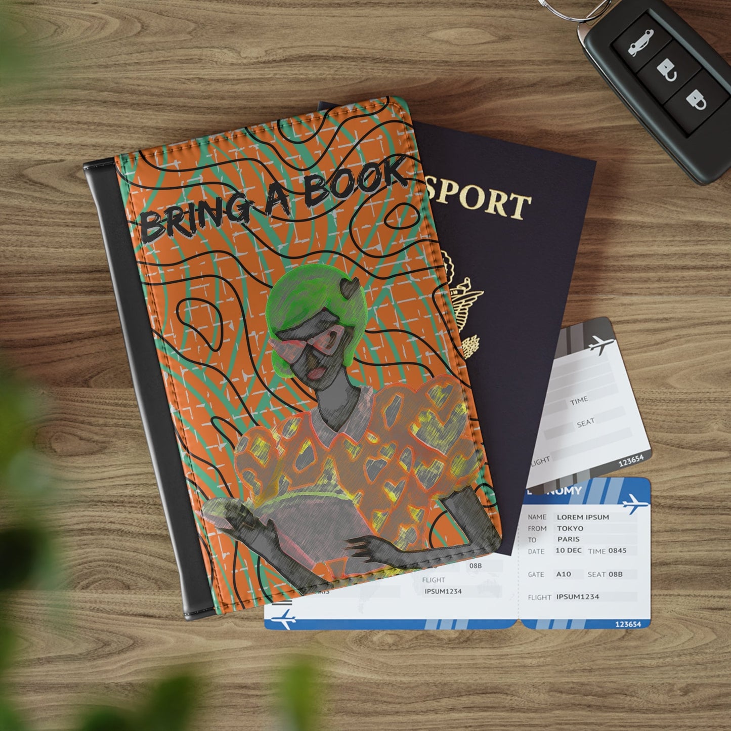 Lochwak Reads on La Lineas Abstract Orange Passport Cover