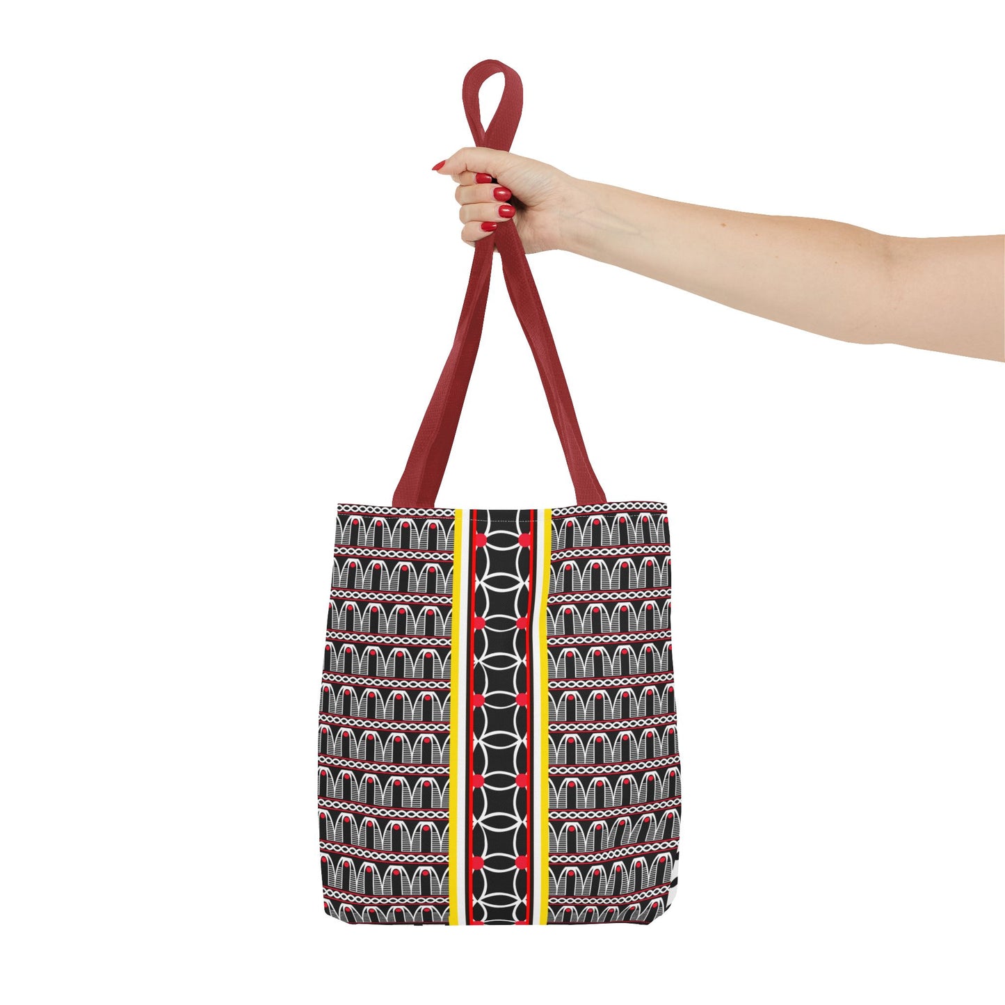 Toghu BW Bells with Flora Strip Tote - Two-Sided Design AOP Bag