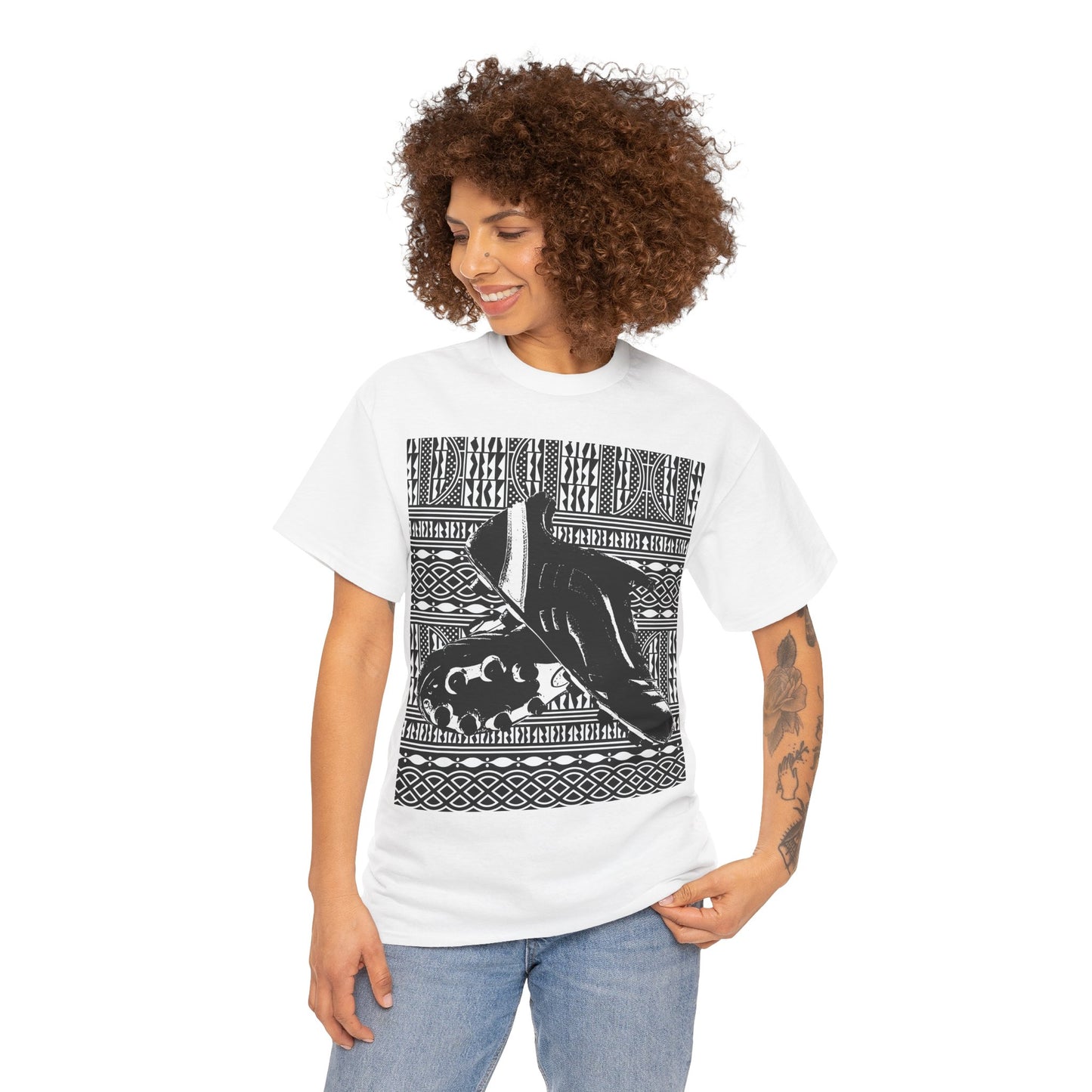 GOAL!! - BW Soccer Shoes on BW Ndop with Back Design Unisex Heavy Cotton Tee