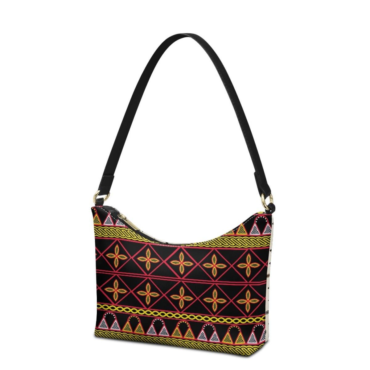 Toghu Print Hobo Bag: Two-Sided Shoulder Handbag