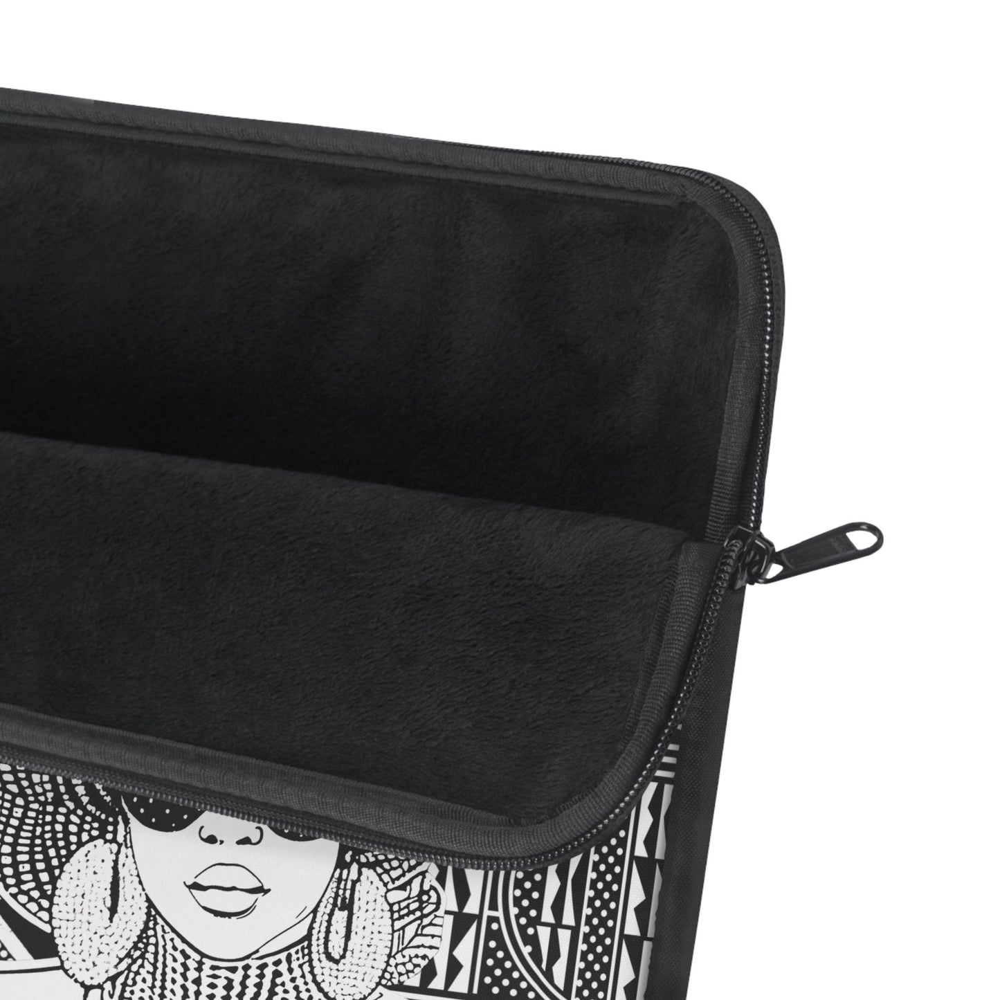 The Moussas(BW) on Black Ndop African Laptop Sleeve