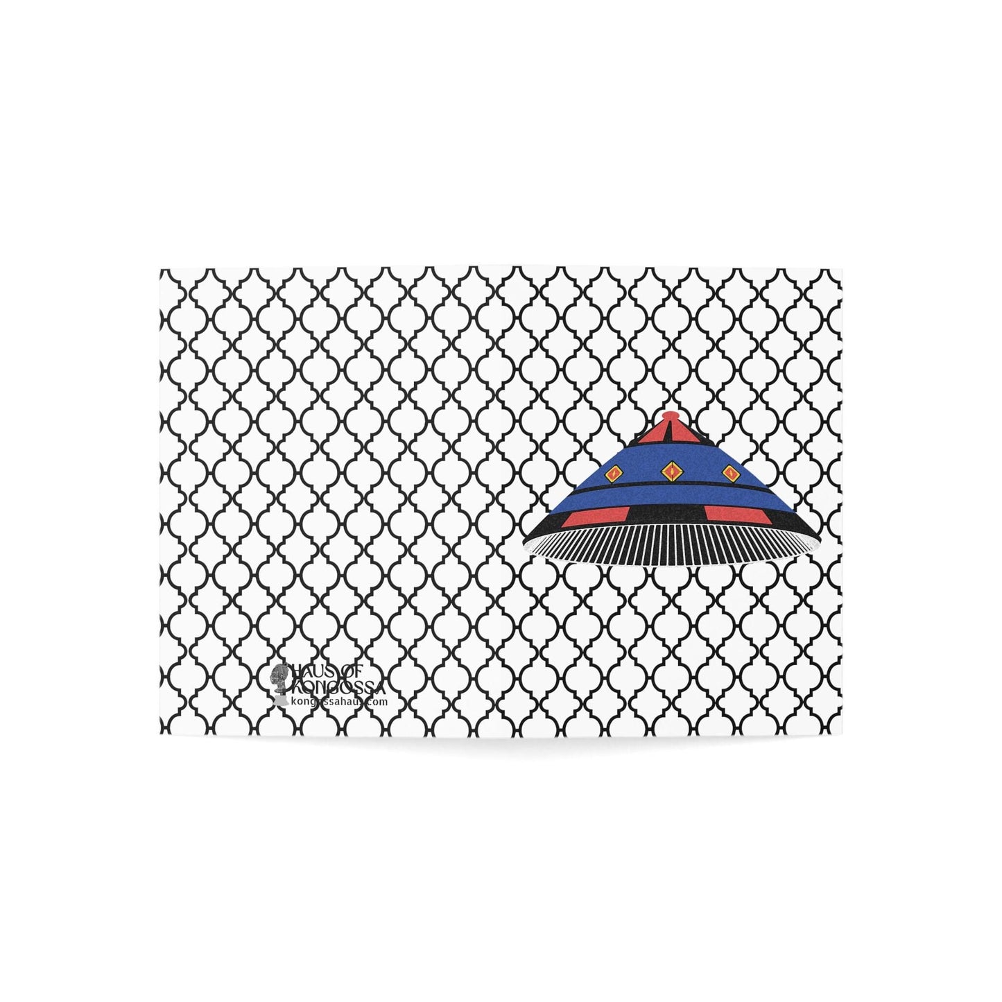 Blue Fulani Hat on Argyle African Greeting Cards (1, 10pcs)
