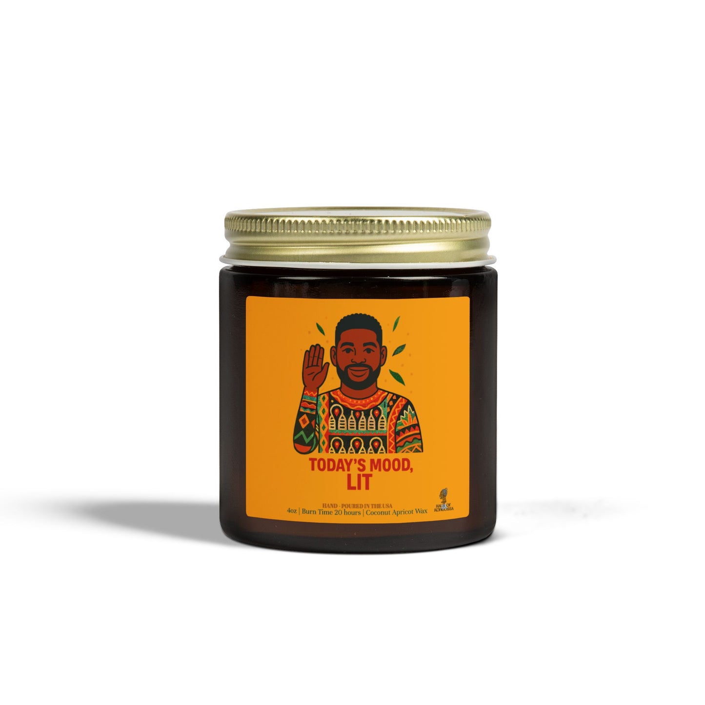 Today's Mood, LIT Coconut Apricot Wax Scented Candles (Color), Afrocentric Candle, Home Fragrance Decor, Aromatherapy Gift, Relaxation Candle