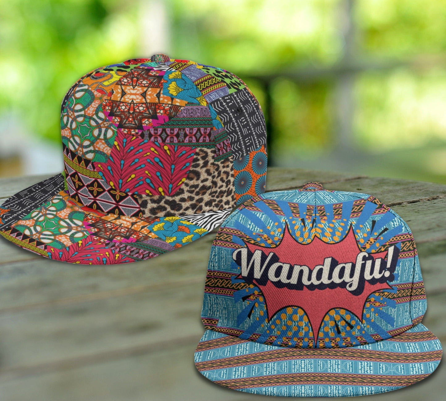 Ankara Print Snapback Hat: African Baseball Cap, Adjustable Flat Brim, Ready to Ship