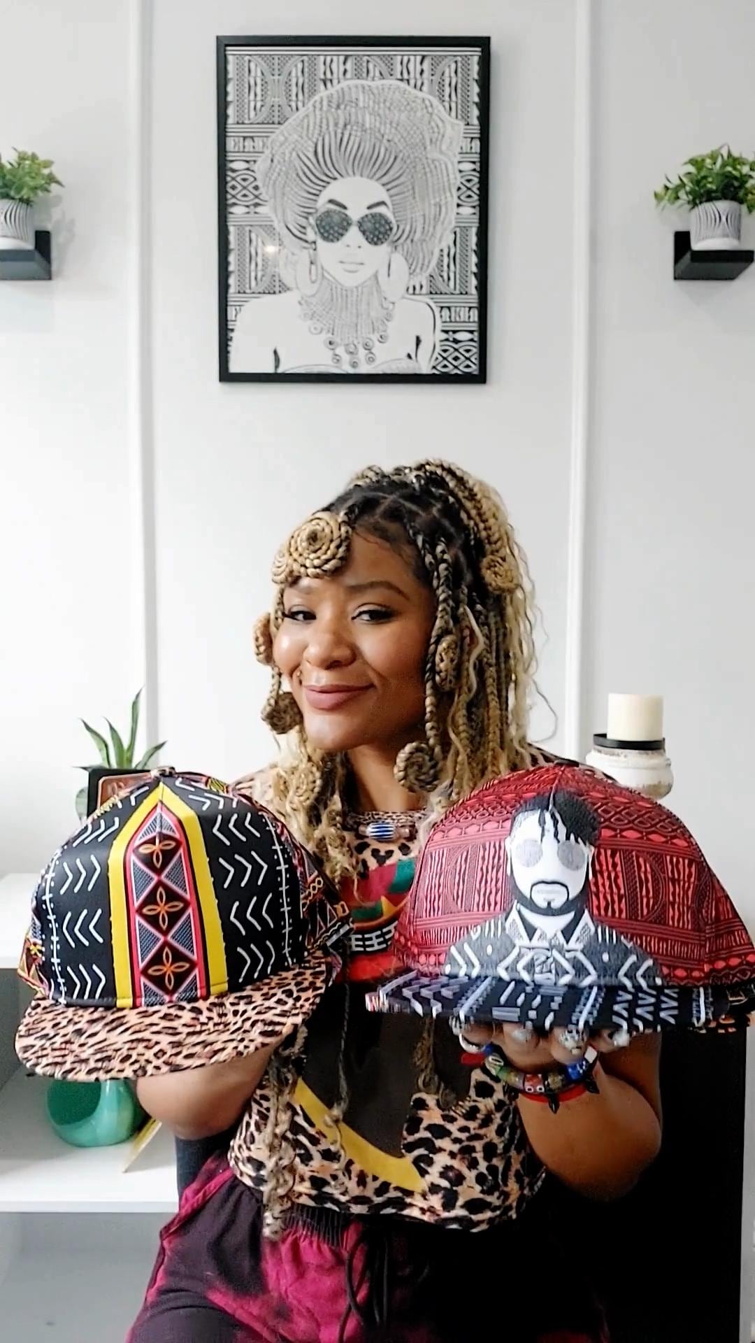 African Print Baseball Hat: Toghu Mudcloth Snapback