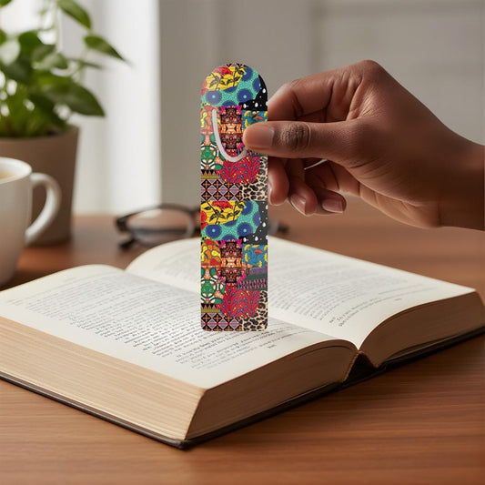 African Ankara Print Bookmark, Aluminum Page Marker, Book Lover Gift