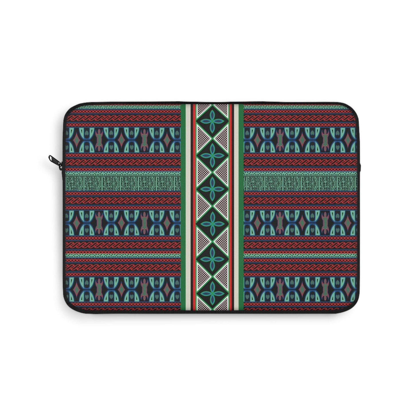 Aqua Red Toghu with Strip Laptop Sleeve - Front Print, Pro Macbook Air Sleeve