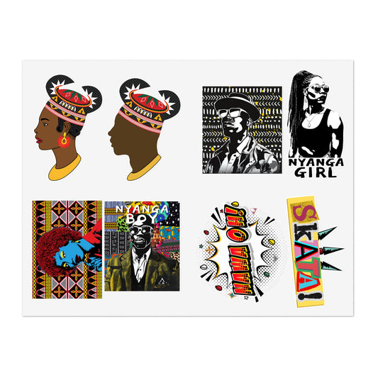 Join Join Durable White Vinyl African Sticker Sheets, Water Resistant Stickers for Crafts and Journals, Ideal Creative Gift