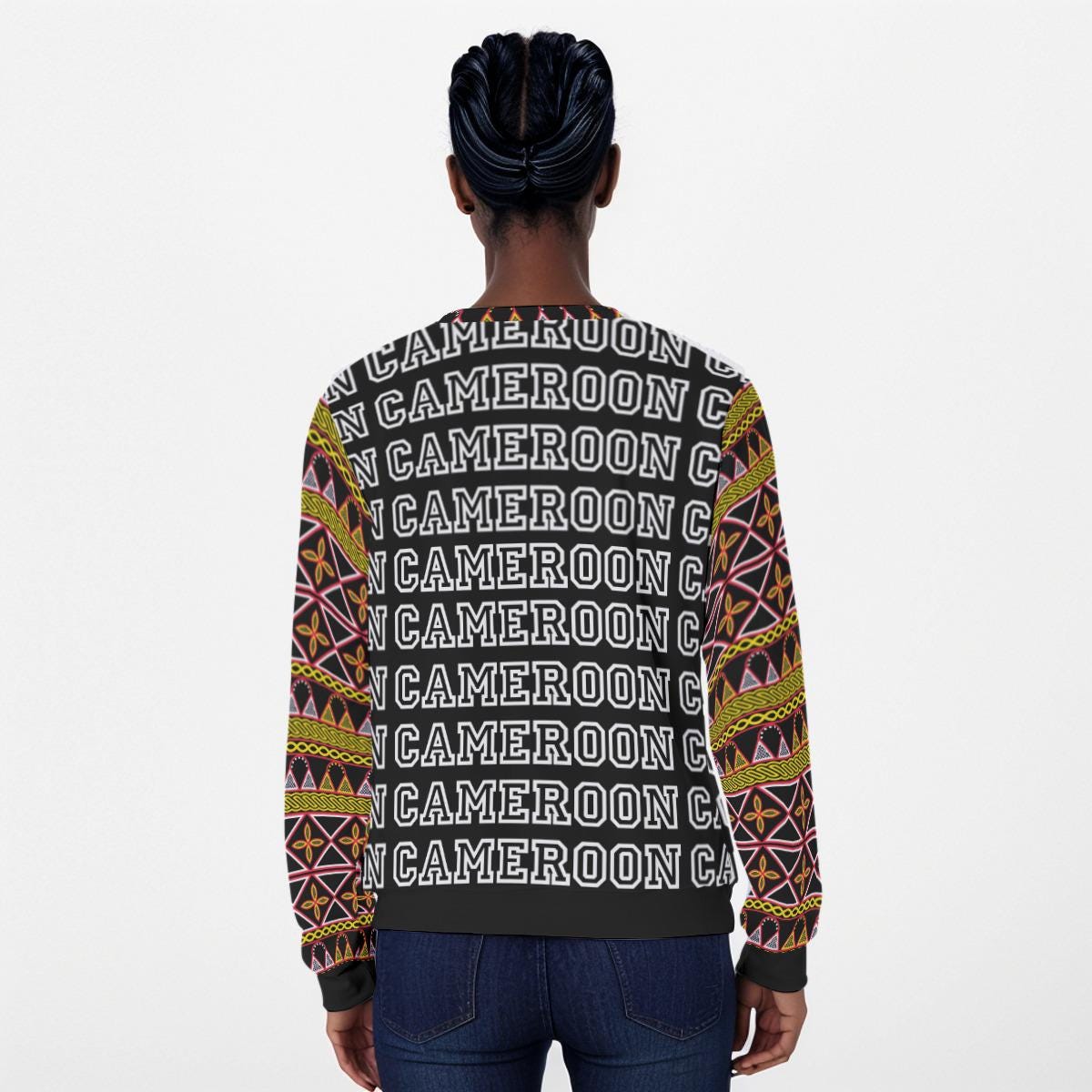 Cameroon Toghu Print Sweatshirt: Unisex Scuba Fabric