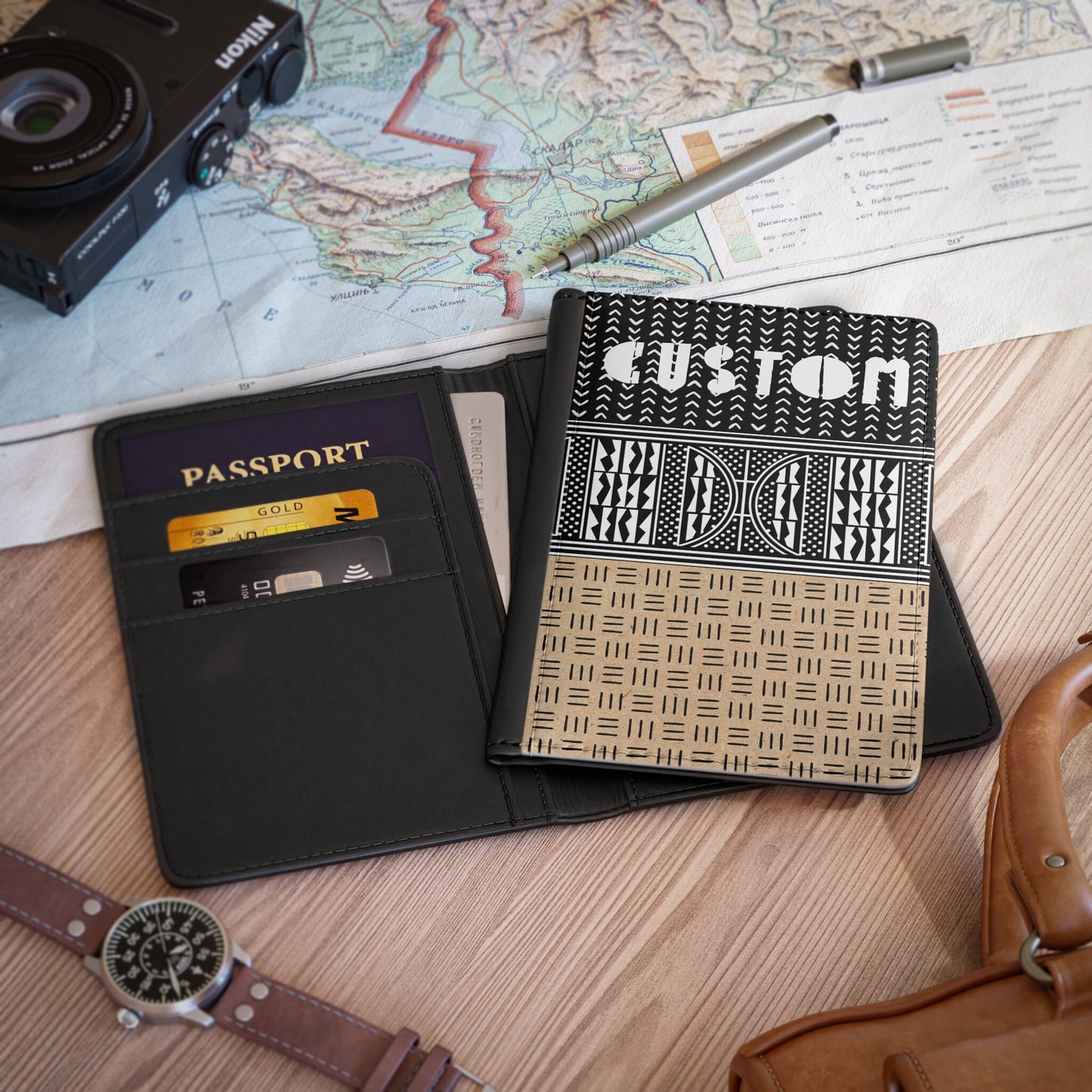 Personalized Mixed Mudcloth and Ndop - Passport Cover