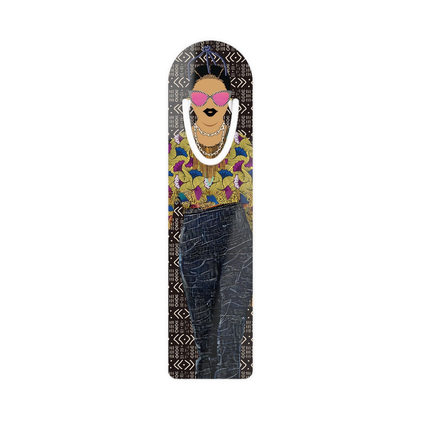 Mudcloth African Bookmark: Manyi Sand Design, Book Lover Gift