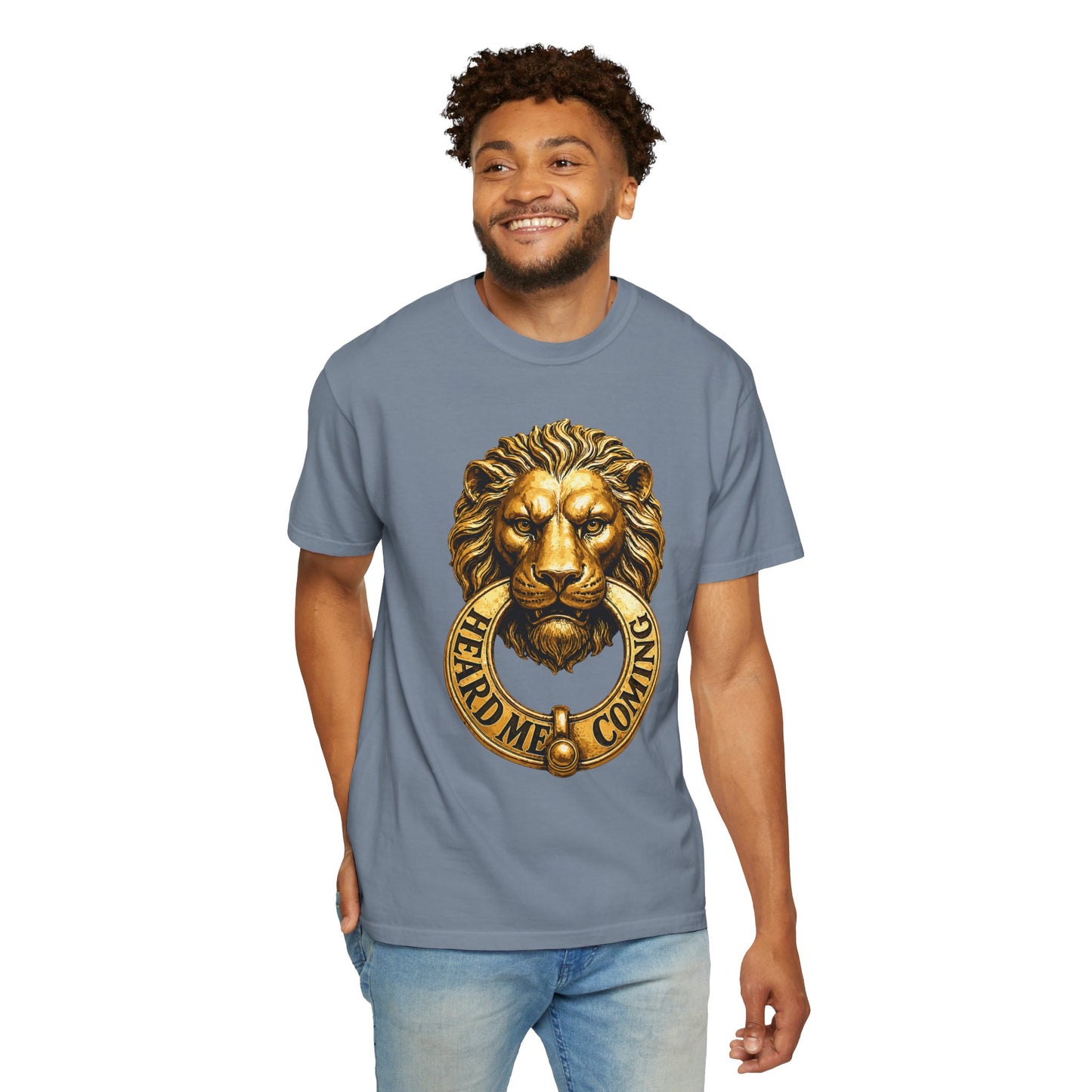 Gold Lion Knocker Unisex Garment-Dyed T-shirt