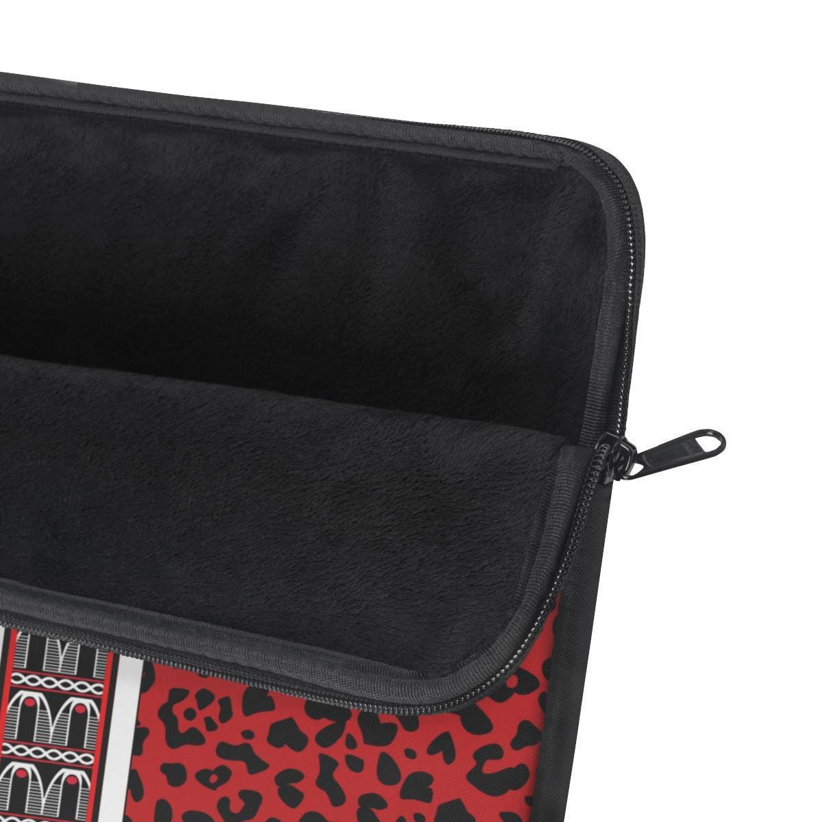 Leopard & Toghu Stripe Laptop Sleeve: Padded Protective Computer Case, Pro Macbook Air Sleeve