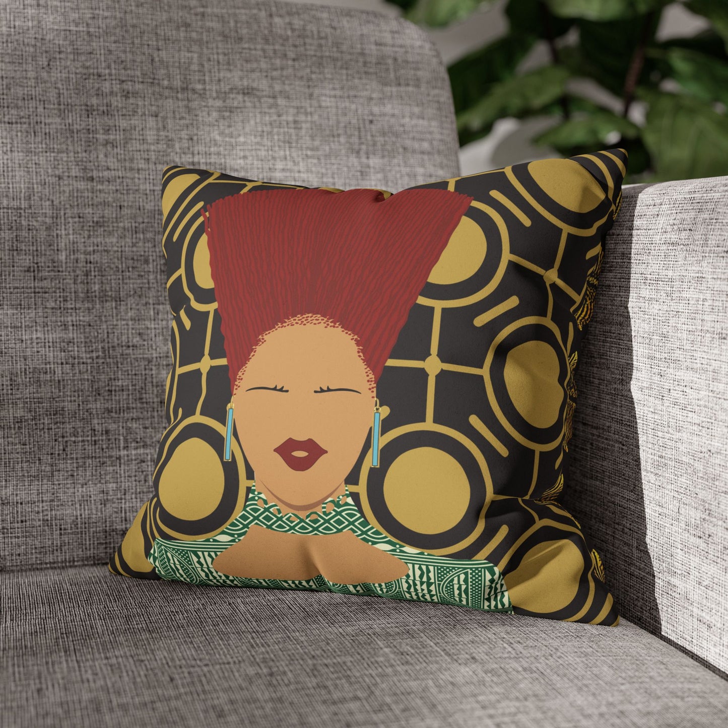 Nef Gold Goals(Sand and Chocolate) - Two Sided Faux Suede Square Pillow Case
