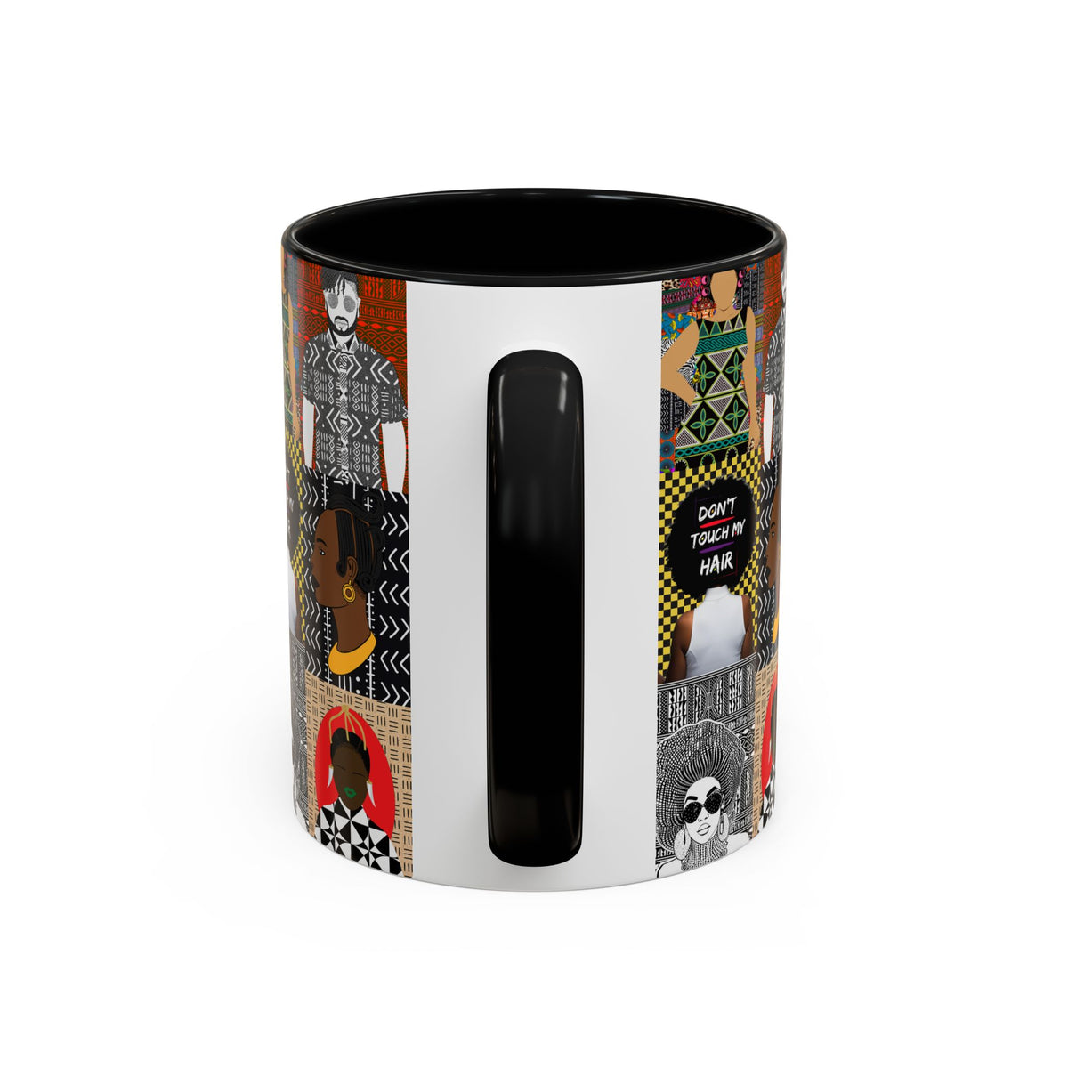 African Pipo Accent Coffee Mug - 11oz, 15oz, 4 Colors, 2 Sizes, Unique Ethnic Design, Kitchenware, Tea Cup, Home Decor, Drinkware