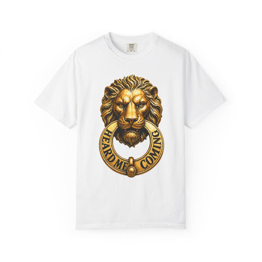 Gold Lion Knocker Unisex Garment-Dyed T-shirt