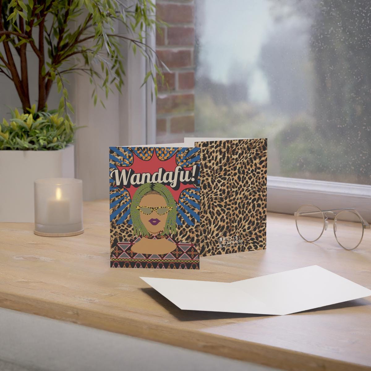 Leopard Print Greeting Cards: Handmade Set of 10, Unique Design