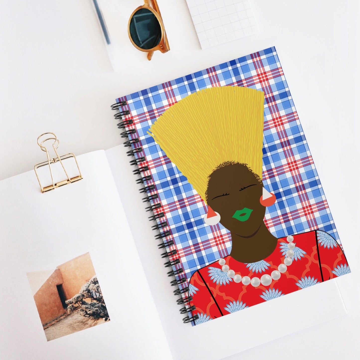 Nef in Red - Mukuta Bag Spiral Notebook, Front Cover Print - Ruled Lines