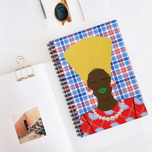 Nef in Red - Mukuta Bag Spiral Notebook, Front Cover Print - Ruled Lines