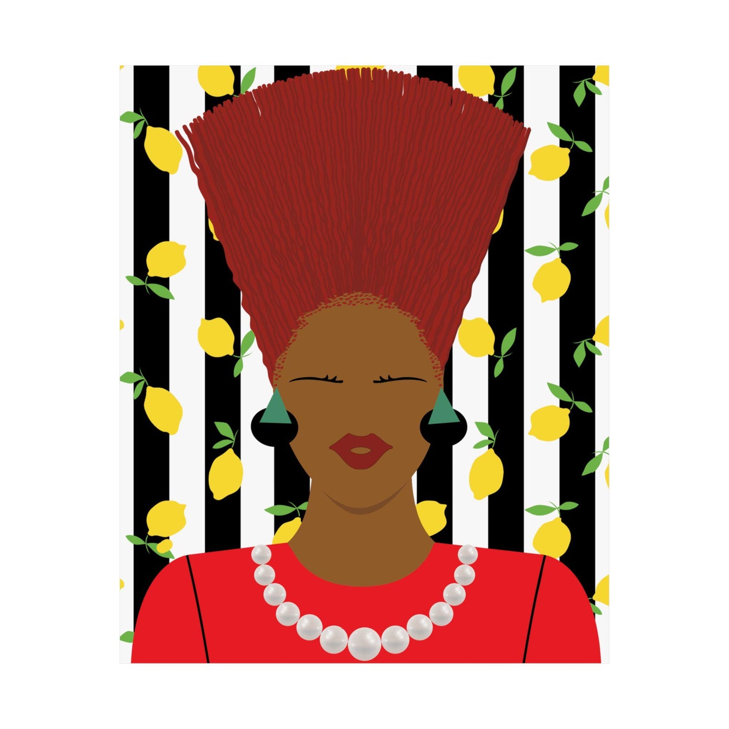 Nef with Red Hair on Grapefruits Premium Matte Vertical Posters