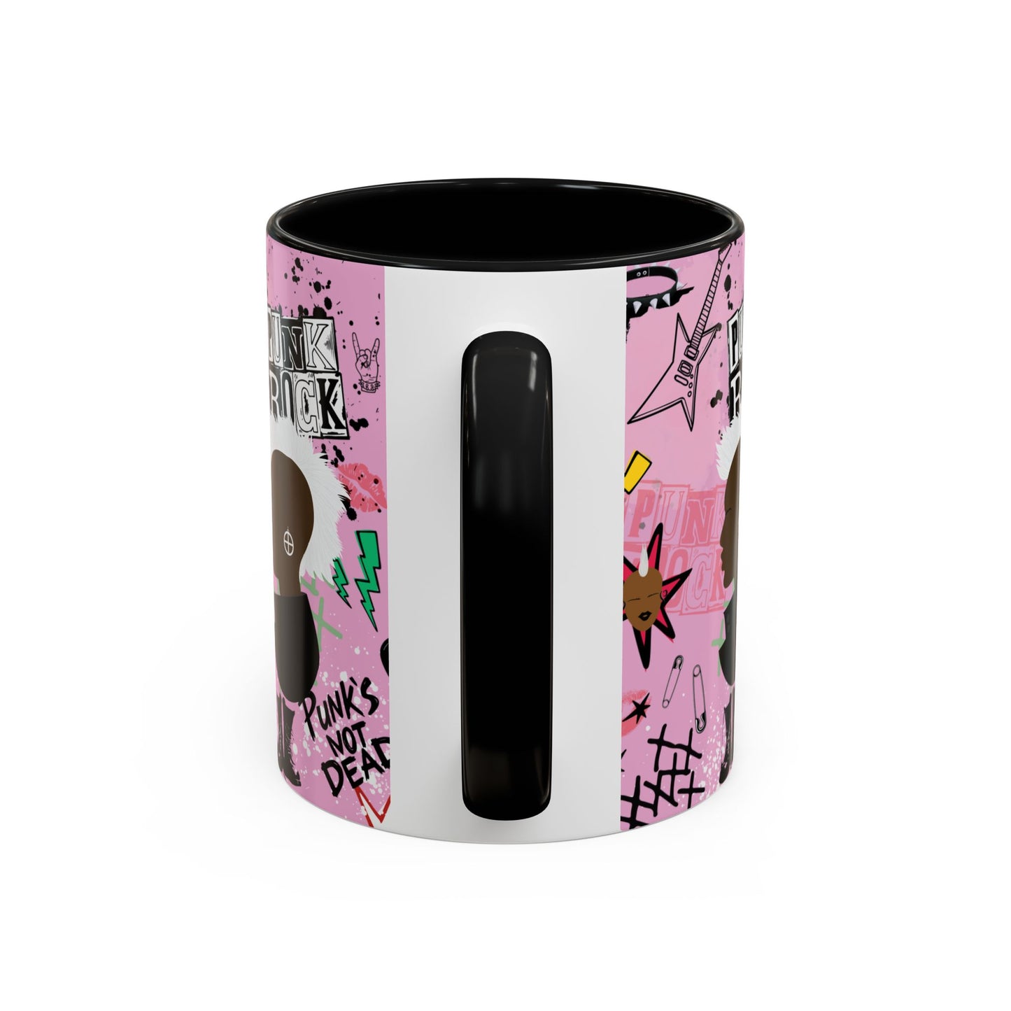 Punk Rock Pattern Accent Coffee Mug,  11oz, 15oz